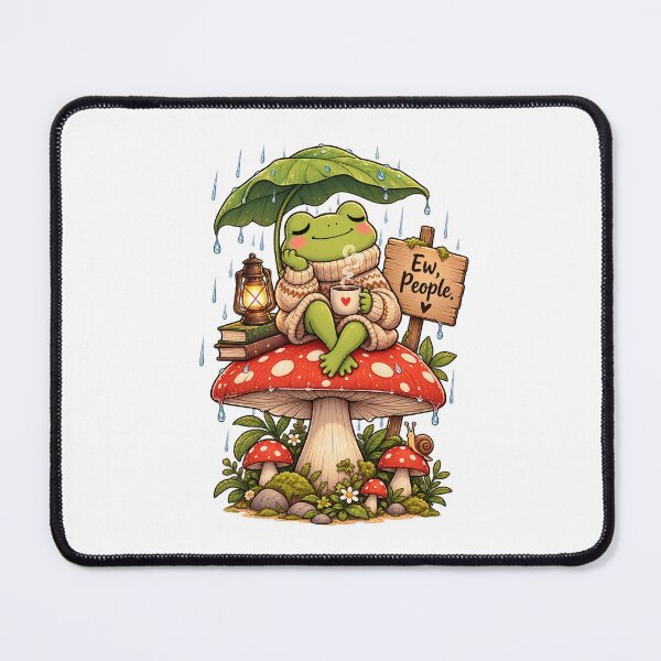Item preview, Protect Your Peace Frog – Cozy Rainy Mushroom Introvert Cottagecore Sweater designed and sold by LuxeBuzz.