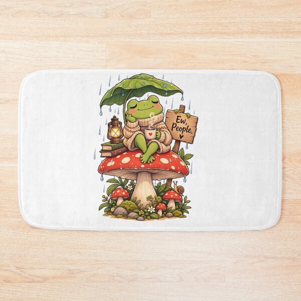 Item preview, Protect Your Peace Frog – Cozy Rainy Mushroom Introvert Cottagecore Sweater designed and sold by LuxeBuzz.