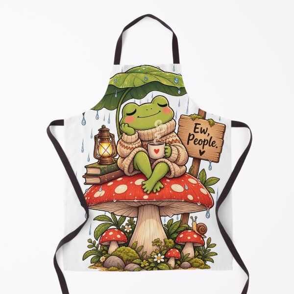 Item preview, Protect Your Peace Frog – Cozy Rainy Mushroom Introvert Cottagecore Sweater designed and sold by LuxeBuzz.