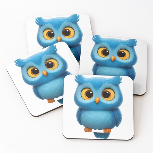 Item preview, Cute Baby Blue Owl Illustration designed and sold by canvahub.