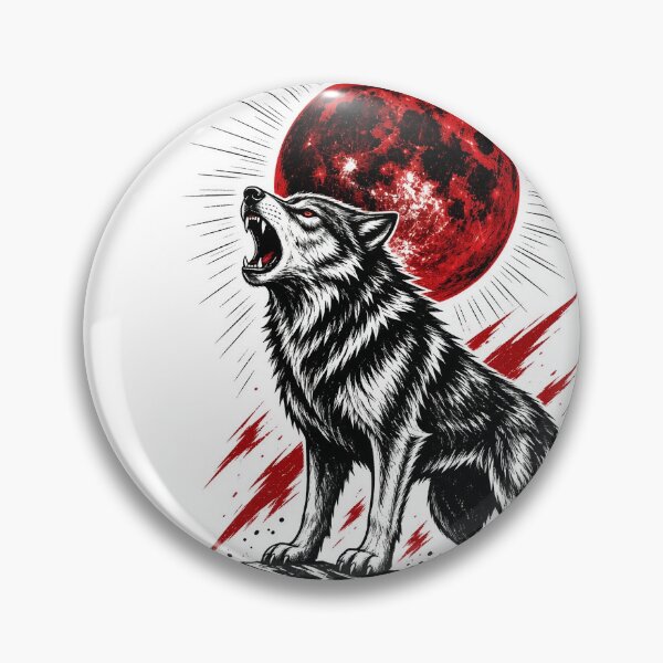 Item preview, Howl Defiant Wolf Red Moon Graphic designed and sold by Meemana.