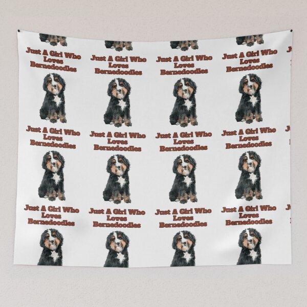 Item preview, Just A Girl Who Loves Bernedoodles Watercolor Art designed and sold by NatureUnleashed.