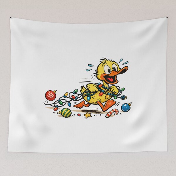 Item preview, Christmas Humor Chaotic Duck Garland Funny Vintage Gift designed and sold by Artycom.