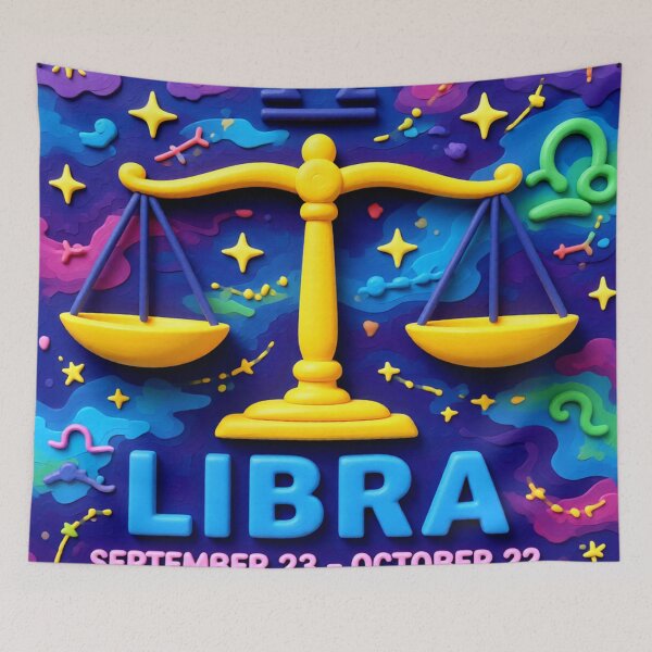 Item preview, libra C  typographic zodiac abstract  colorful zodiac typographic design designed and sold by SmashingDeals.
