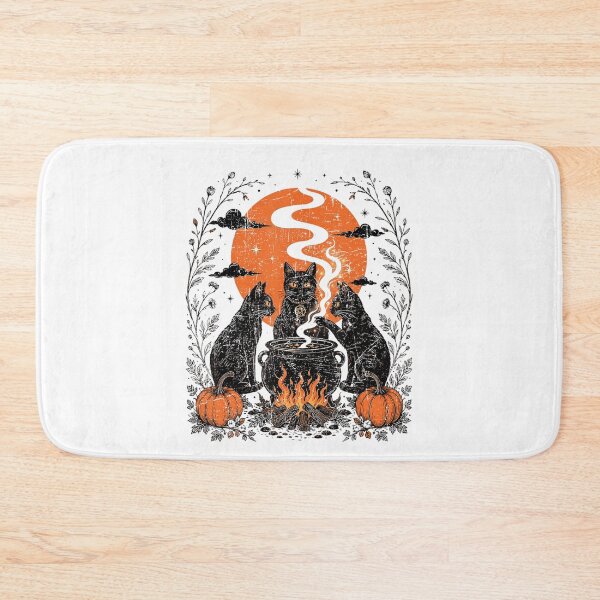 Item preview, Black Cats Witch Cauldron Orange Moon Halloween Spooky Design designed and sold by NoeValdric.