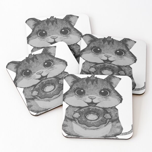 Item preview, Cute Hamster Holding Donut designed and sold by kinpirks.