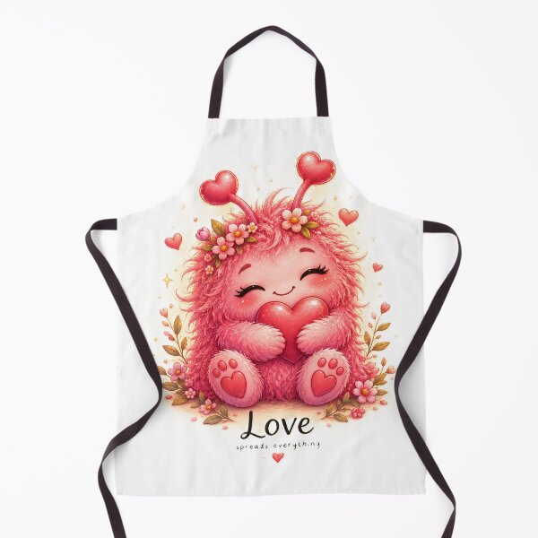 Item preview, Cute Pink Monster Holding Heart Love Artwork designed and sold by MIArt Studio.