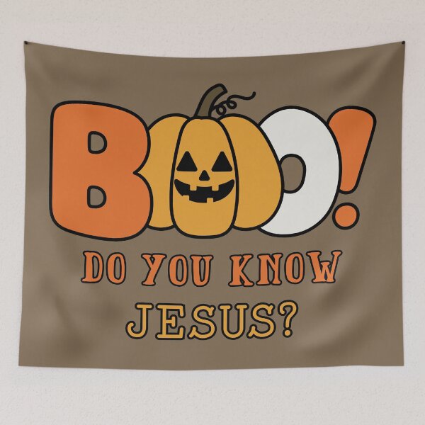 Item preview, Christian Halloween Jack o Lantern Boo Know Jesus Saves Holy Spirit Spooky Season Christian Fall Bible designed and sold by Forevermore.