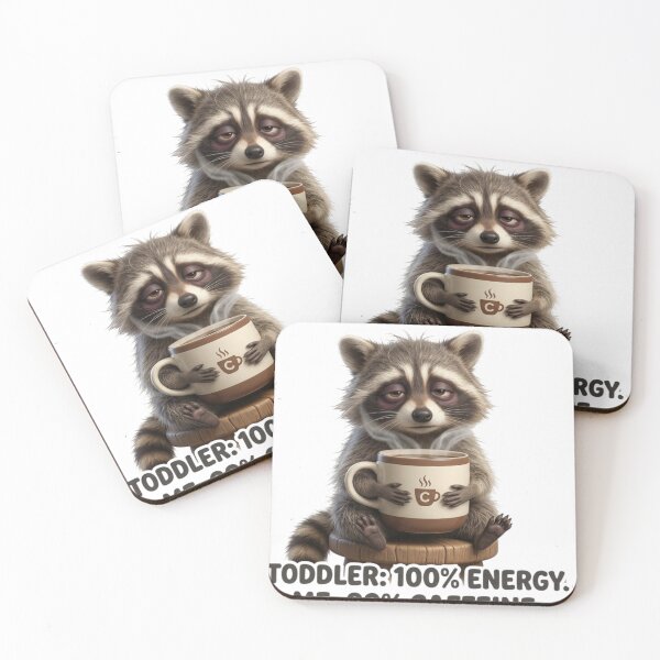 Item preview, Funny 3D Raccoon Coffee Lover - Tired Parent Humor designed and sold by CoffeeAndChao.