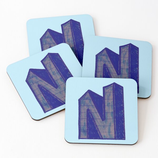 Item preview, Ilustración de la letra N azul designed and sold by Dew Drop Designs.