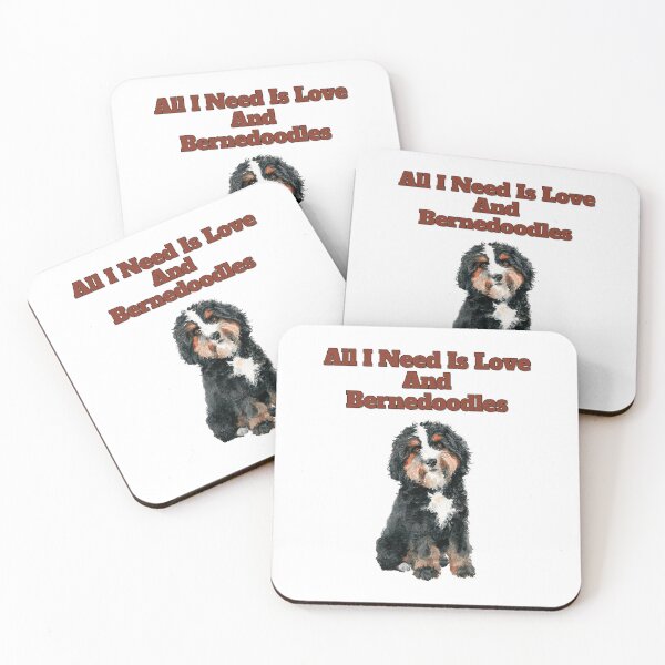 Item preview, All I Need Is Love And Bernedoodles Watercolor Art designed and sold by NatureUnleashed.