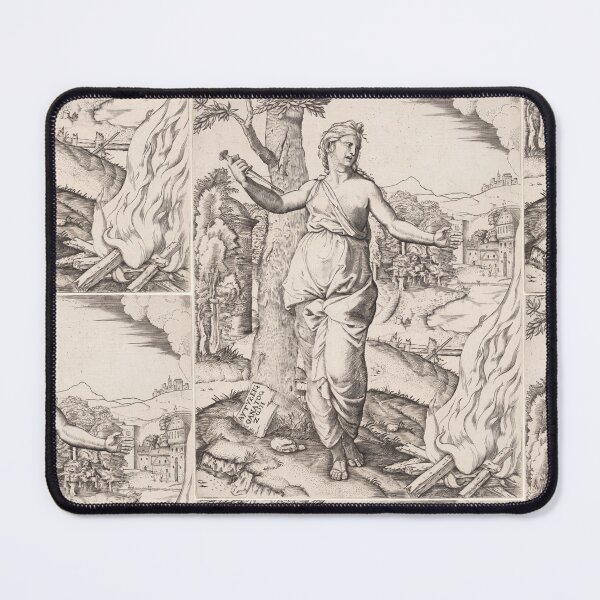 Item preview, Woman With Sword Before Funeral Pyre designed and sold by artofuniverse.