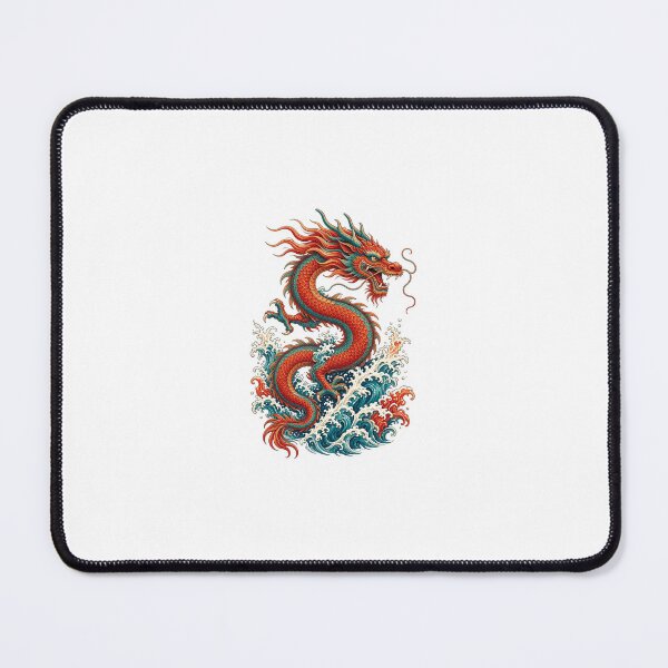 Item preview, Red Dragon Crashing Ocean Waves designed and sold by Meemana.