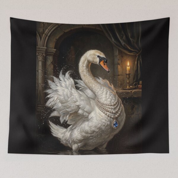 Item preview, Royal Swan Sapphire Pearl Necklace designed and sold by The Real Beast Art.