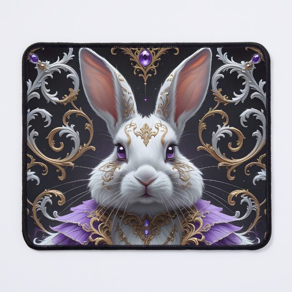 Item preview, White Rabbit Ornate Purple Art designed and sold by ameetlumiere.