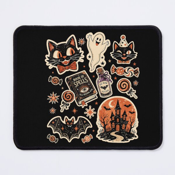 Item preview, Cute Halloween Black Cat Ghost Witch Spell Book Spooky Collage Design designed and sold by TadeoNivar.