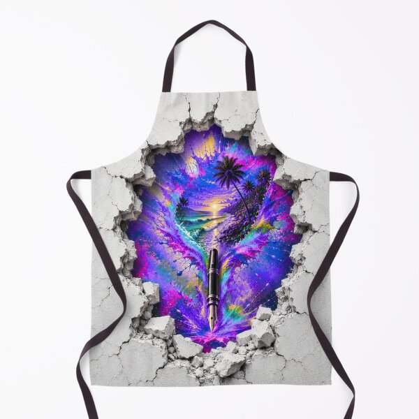 Item preview, Tropical Paradise Through the Wall – Neon Beach Art designed and sold by PetruArtDesigns.
