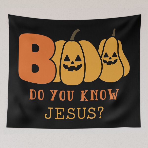 Item preview, Christian Halloween Jack o Lantern Boo Know Jesus Saves Holy Spirit Spooky Season Christian Fall Bible designed and sold by Forevermore.