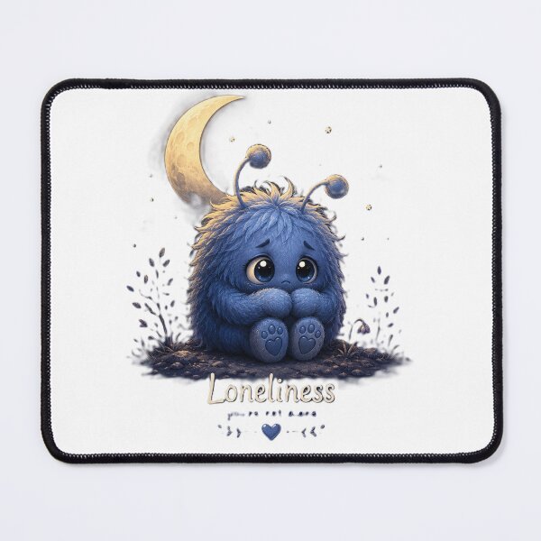Item preview, Sad Blue Loneliness Monster Moon Artwork designed and sold by MIArt Studio.