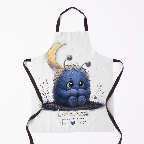 Item preview, Sad Blue Loneliness Monster Moon Artwork designed and sold by MIArt Studio.
