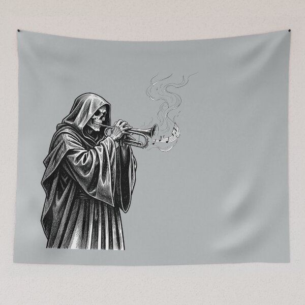 Item preview, The Grim Reaper playing the trumpet designed and sold by MagelliShop.