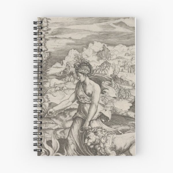 Item preview, Woman Leading Lion Through Landscape designed and sold by artofuniverse.
