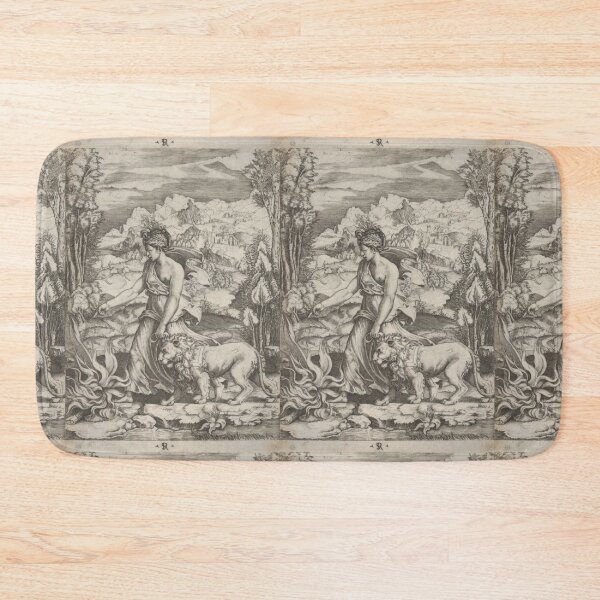 Item preview, Woman Leading Lion Through Landscape designed and sold by artofuniverse.