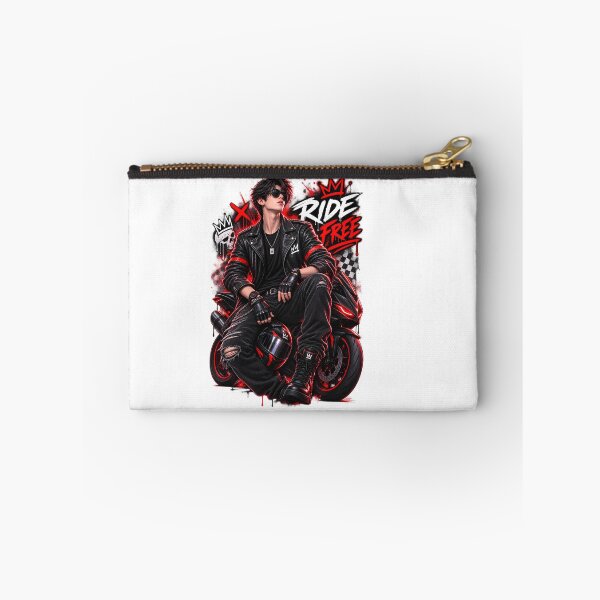 Item preview, Ride Free Rebel Biker Boy Red Black Streetwear Art designed and sold by TinyWeird.