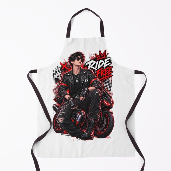 Item preview, Ride Free Rebel Biker Boy Red Black Streetwear Art designed and sold by TinyWeird.