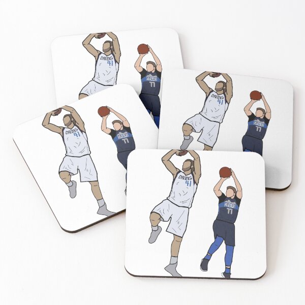 Item preview, Dirk Nowitzki X Luka Doncic Signature One Leg Fadeaway Dallas Mavericks designed and sold by bzaqet.