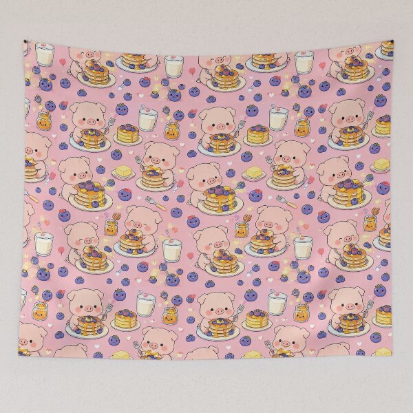 Item preview, Piggy Blueberry Pancake Pattern designed and sold by Soft Berry Studio.