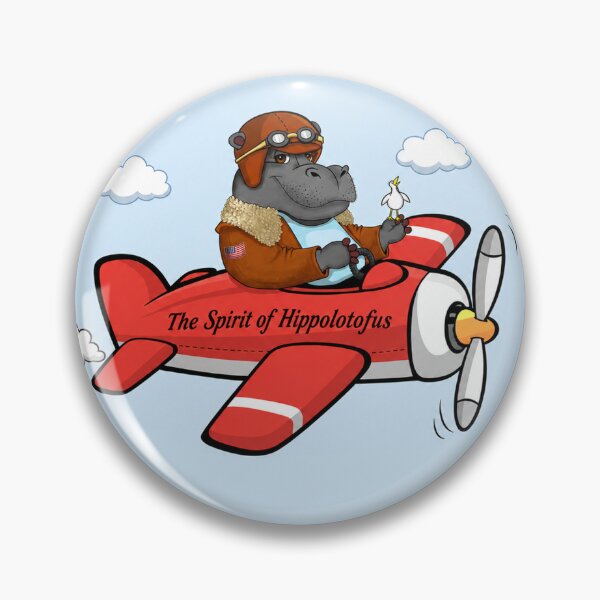 Item preview, Hippo Pilot flying old propeller plane designed and sold by Hippogal.