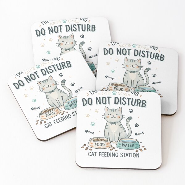 Item preview, Cute Cat Feeding Station: The Chef Is Sleeping Do Not Disturb designed and sold by yassinecavali.