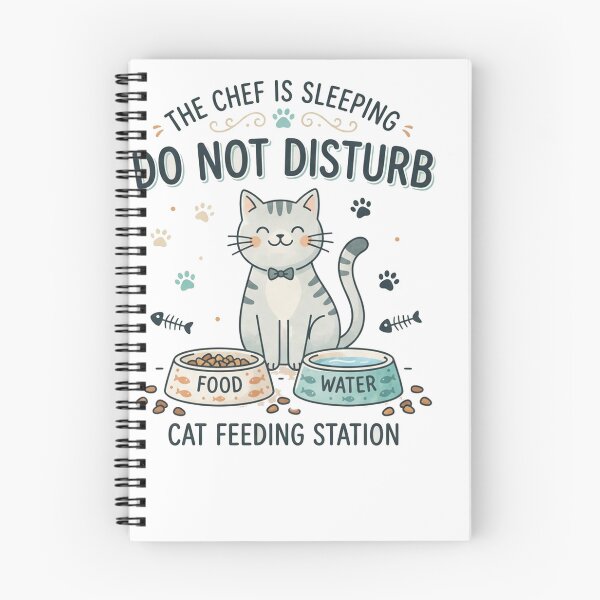 Item preview, Cute Cat Feeding Station: The Chef Is Sleeping Do Not Disturb designed and sold by yassinecavali.