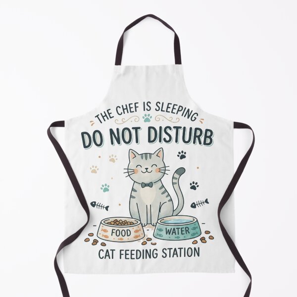 Item preview, Cute Cat Feeding Station: The Chef Is Sleeping Do Not Disturb designed and sold by yassinecavali.