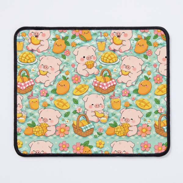 Item preview, Piggy Mango Picnic Pattern designed and sold by Soft Berry Studio.