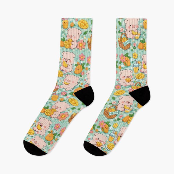 Item preview, Piggy Mango Picnic Pattern designed and sold by Soft Berry Studio.
