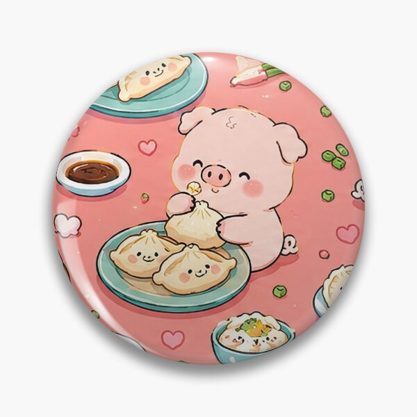 Item preview, Piggy Dumpling Party Pattern designed and sold by Soft Berry Studio.