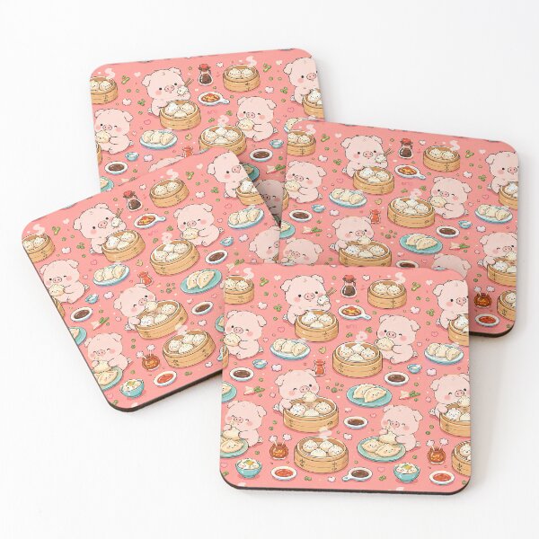 Item preview, Piggy Dumpling Party Pattern designed and sold by Soft Berry Studio.
