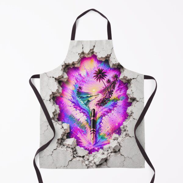 Item preview, Tropical Paradise Through the Wall – Neon Beach Art designed and sold by PetruArtDesigns.