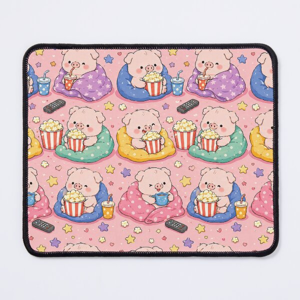 Item preview, Piggy Popcorn Movie Night Pattern designed and sold by Soft Berry Studio.