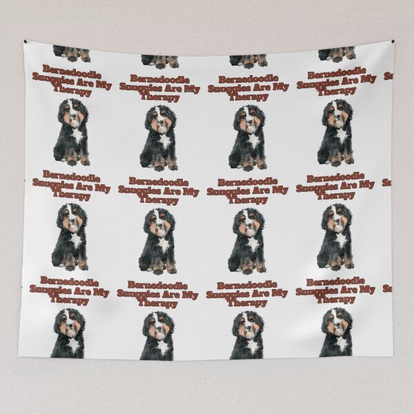 Item preview, Bernedoodle Snuggles Are My Therapy Watercolor Design designed and sold by NatureUnleashed.