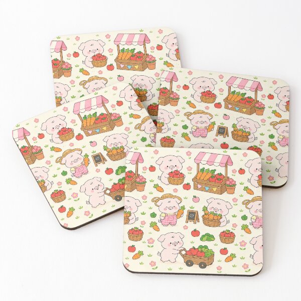 Item preview, Piggy Farmer Market Pattern designed and sold by Soft Berry Studio.