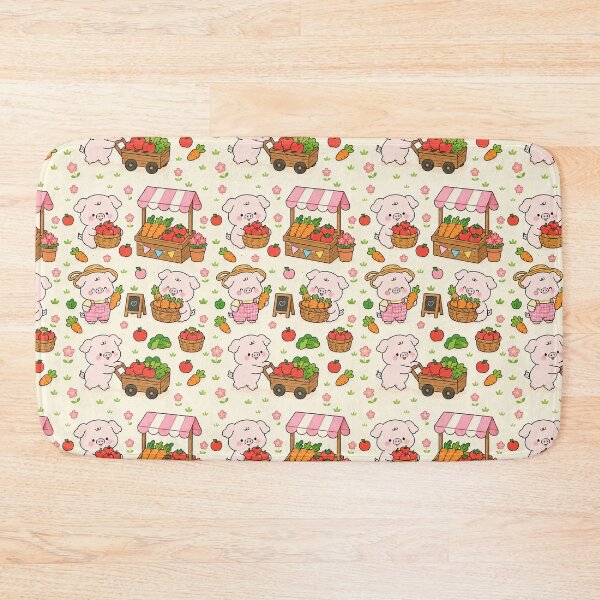 Item preview, Piggy Farmer Market Pattern designed and sold by Soft Berry Studio.
