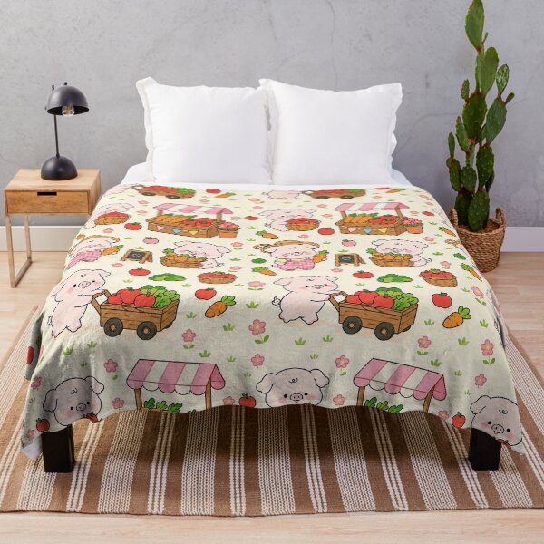Item preview, Piggy Farmer Market Pattern designed and sold by Soft Berry Studio.