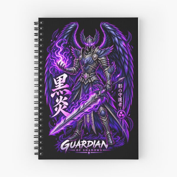 Item preview, Guardian of Shadows – Dark Fantasy Winged Warrior with Purple Energy Sword designed and sold by Srijan-studio.