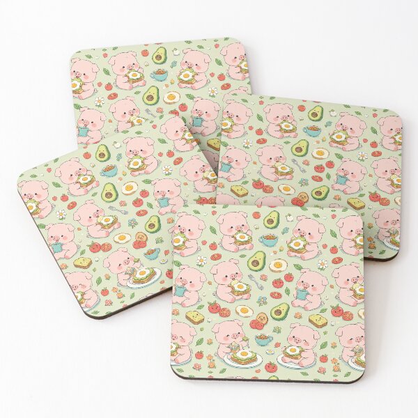 Item preview, Piggy Avocado Toast Pattern designed and sold by Soft Berry Studio.