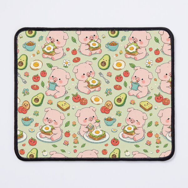 Item preview, Piggy Avocado Toast Pattern designed and sold by Soft Berry Studio.