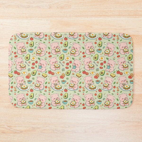 Item preview, Piggy Avocado Toast Pattern designed and sold by Soft Berry Studio.