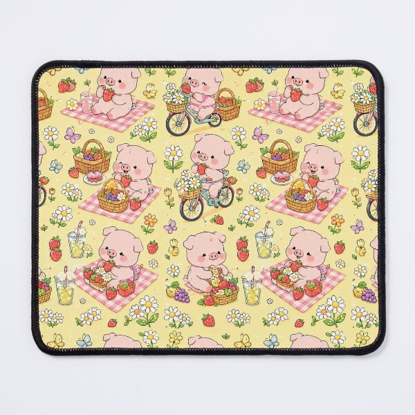 Item preview, Piggy Daisy Bicycle Picnic Pattern designed and sold by Soft Berry Studio.